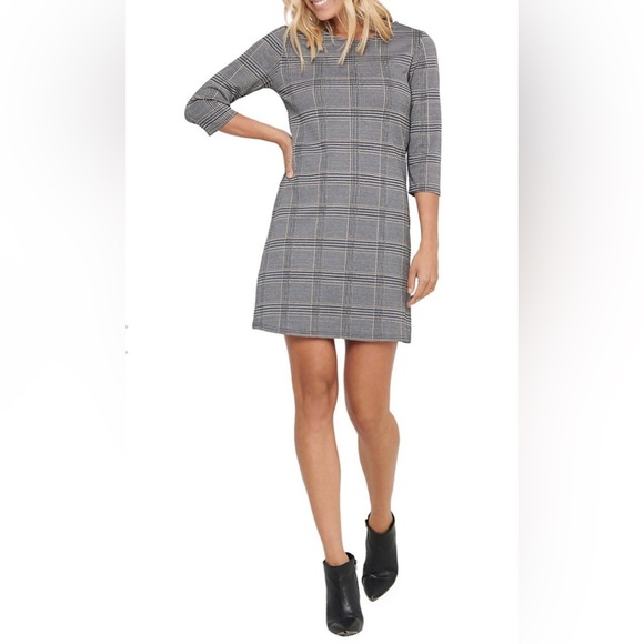 Checked Three Quarter Sleeve Dress - Picture 7 of 7